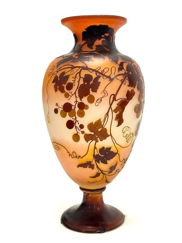 Emile Gallé Art Nouveau Vase "virgin Vine"-photo-2