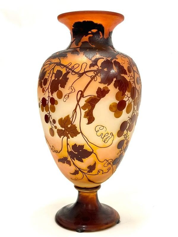 Emile Gallé Art Nouveau Vase "virgin Vine"-photo-3