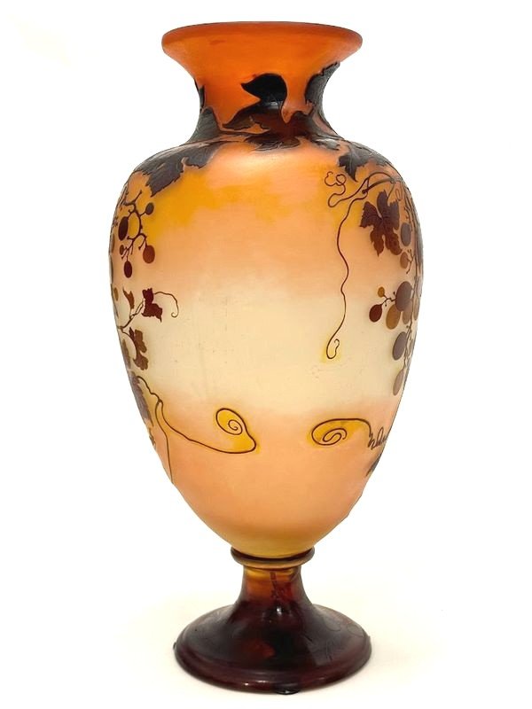 Emile Gallé Art Nouveau Vase "virgin Vine"-photo-4