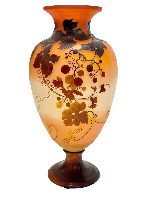 Emile Gallé Art Nouveau Vase "virgin Vine"-photo-5