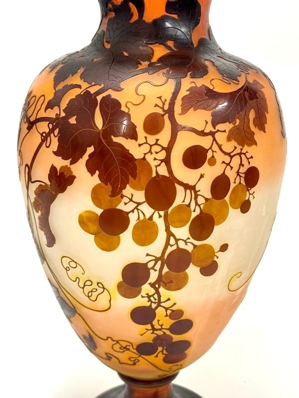 Emile Gallé Art Nouveau Vase "virgin Vine"-photo-6