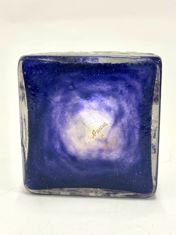 Daum Nancy Encrier Art Nouveau "Violettes et Libellules"-photo-3