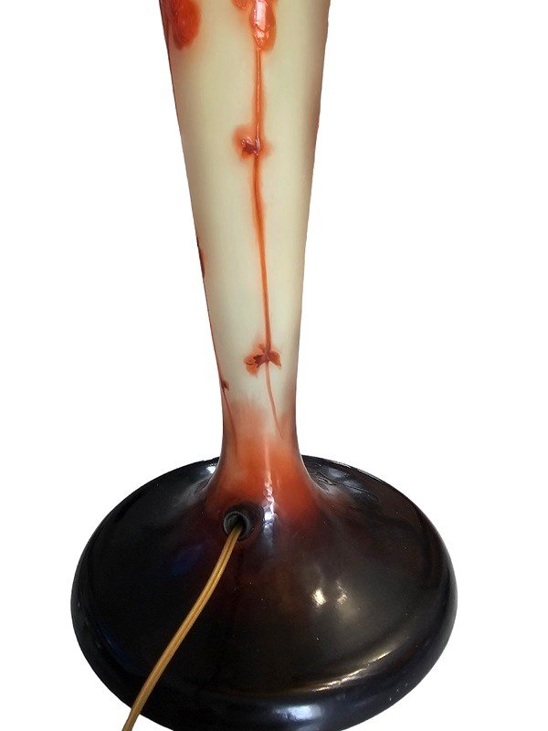 Emile Gallé Art Nouveau Mushroom Lamp "cherry Blossoms"-photo-1