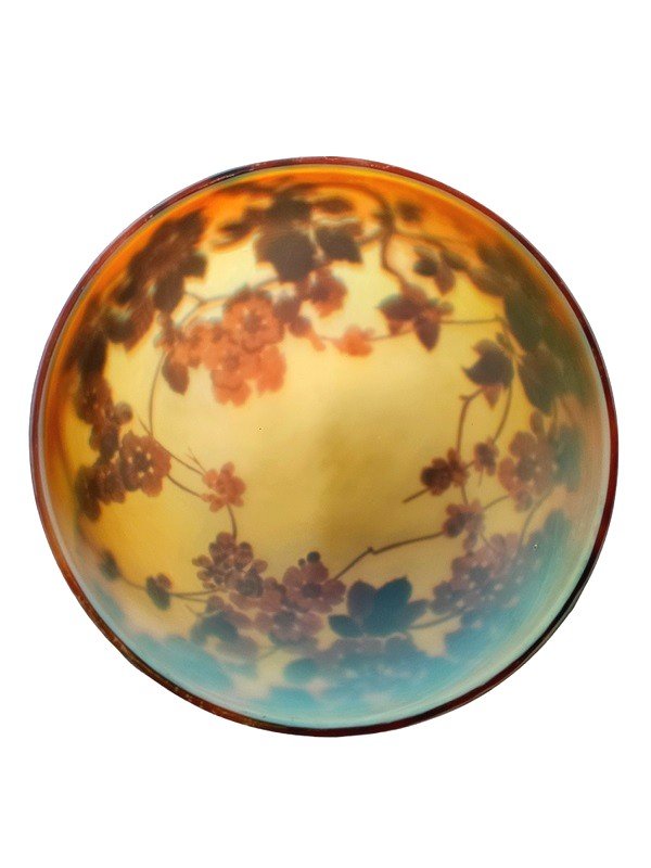 Emile Gallé Art Nouveau Mushroom Lamp "cherry Blossoms"-photo-4