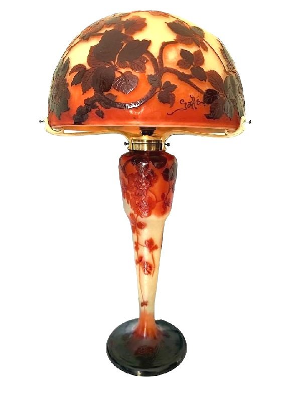 Emile Gallé Lampe Champignon Art Nouveau "Fleurs De Cerisiers "