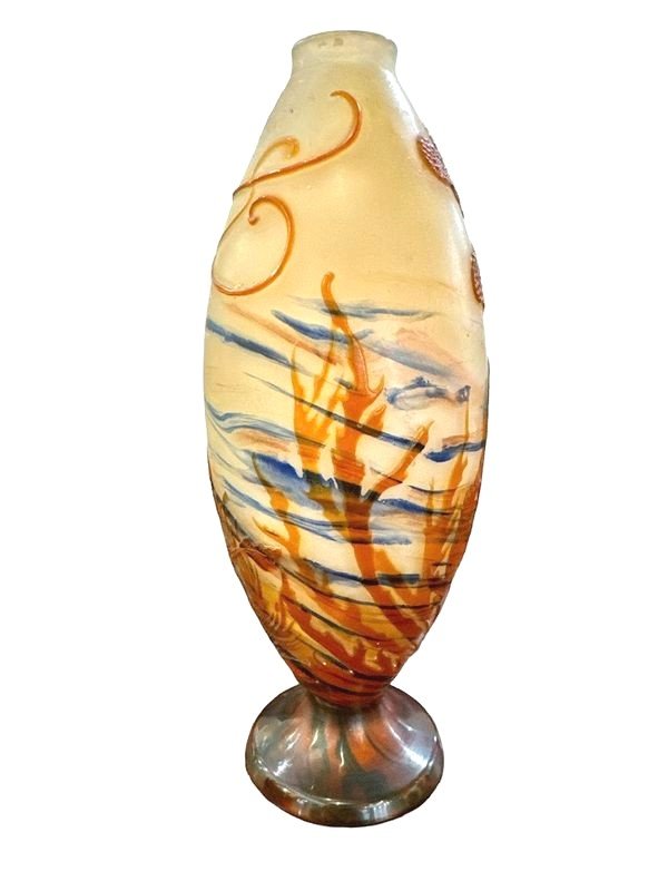 Emile Gallé Vase Art Nouveau  "Fond Marin"-photo-2