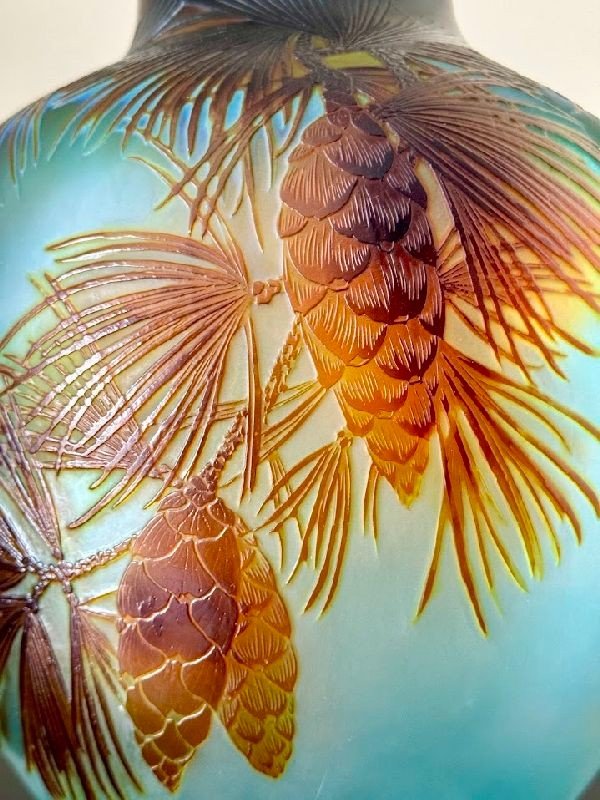 Emile Gallé Important “pine Cones” Vase-photo-2
