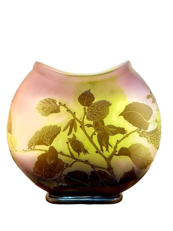 Emile Gallé Art Nouveau Vase "hazelnuts"