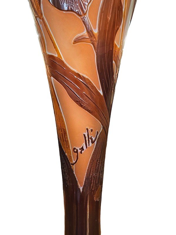 Emile Gallé Art Nouveau Mushroom Lamp “with Butterflies”-photo-4