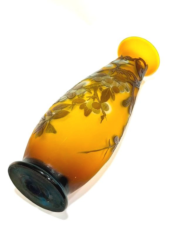 Emile Gallé Vase Art Nouveau  "Aux Prunus"-photo-2