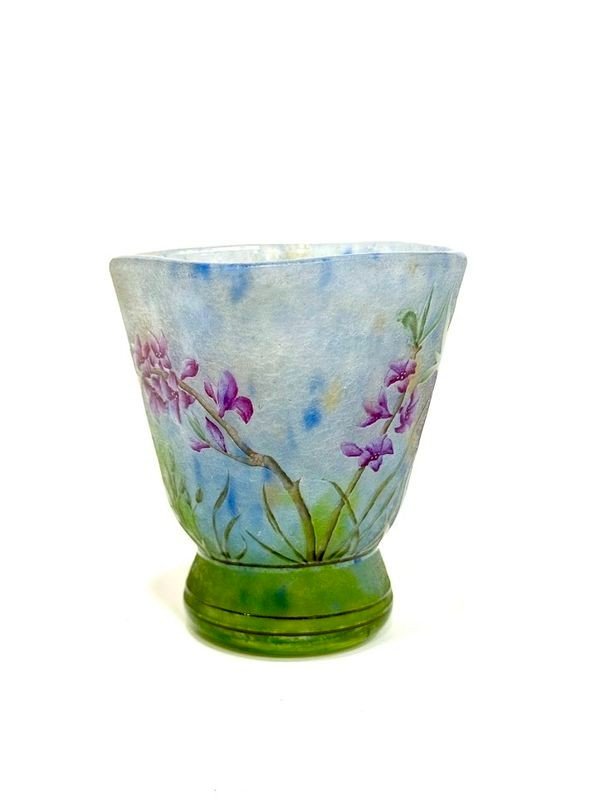 Daum Nancy Vase Art Nouveau "Bois Joli"-photo-3