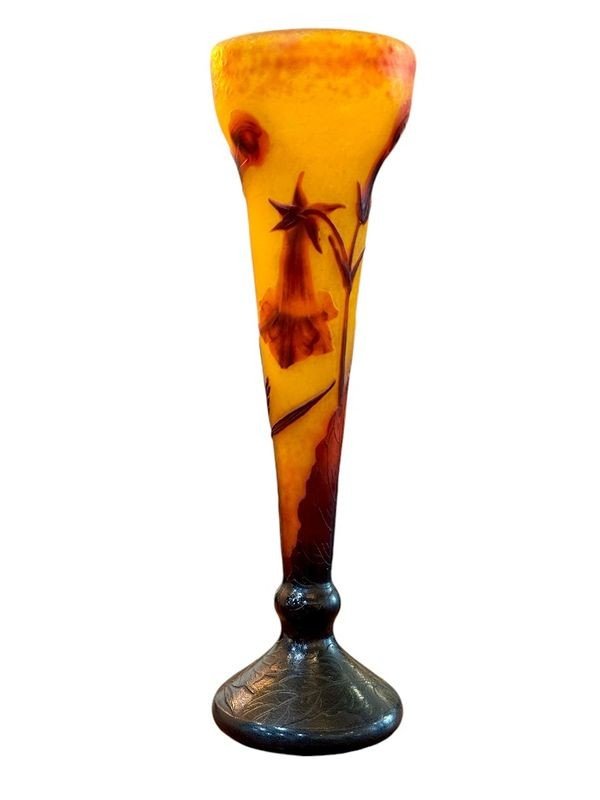 Daum Nancy Art Nouveau Vase "tobacco Flowers"-photo-4