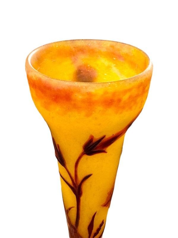Daum Nancy Art Nouveau Vase "tobacco Flowers"-photo-2