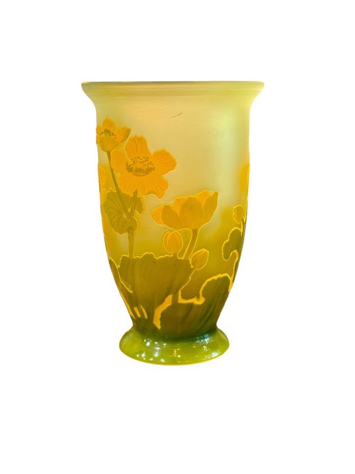 Emile Gallé Vase "meadow Buttercups"-photo-2