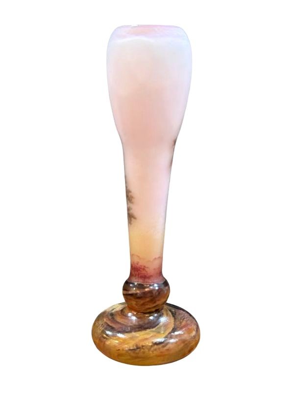 Daum Nancy Art Nouveau Vase "spring Landscape"-photo-2