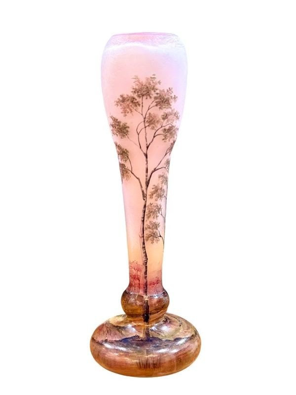 Daum Nancy Art Nouveau Vase "spring Landscape"