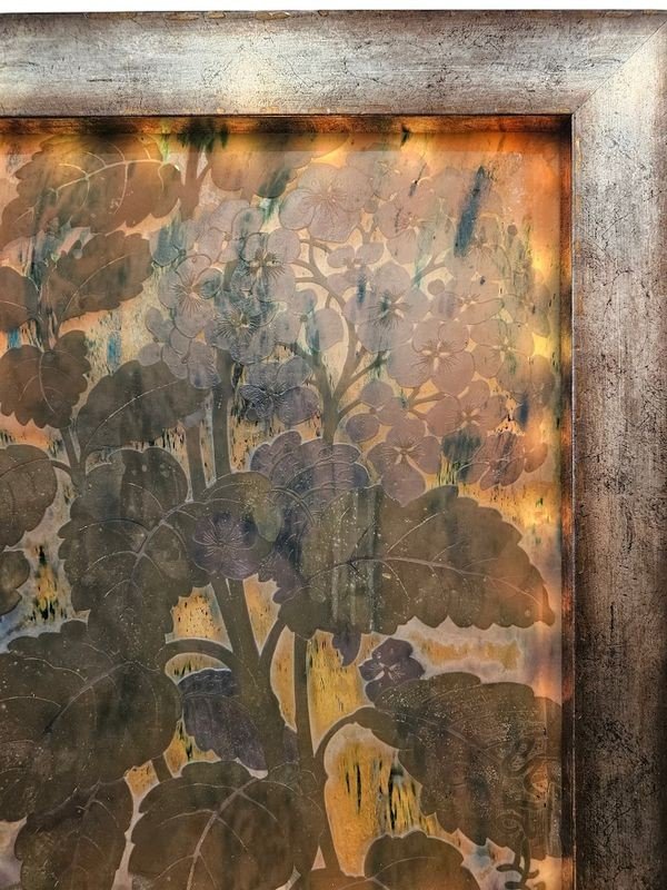 Emile Gallé Art Nouveau Wall Plaque "hydrangeas"-photo-7