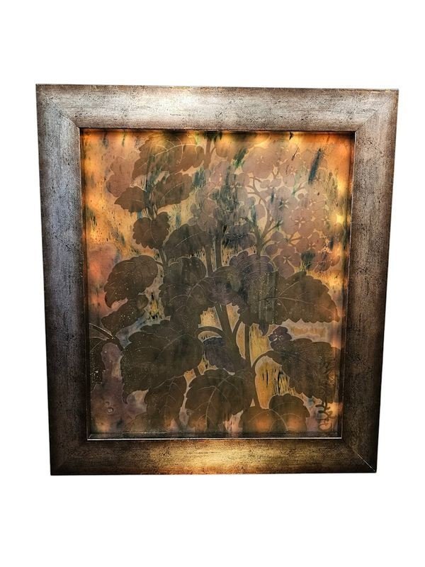 Emile Gallé Art Nouveau Wall Plaque "hydrangeas"-photo-8