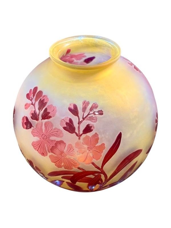 Emile Gallé Art Nouveau Vase "apple Blossoms"-photo-3