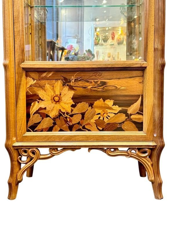 Emile Gallé Art Nouveau Display Case "clematis"-photo-3