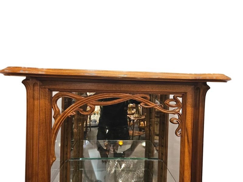 Emile Gallé Art Nouveau Display Case "clematis"-photo-3