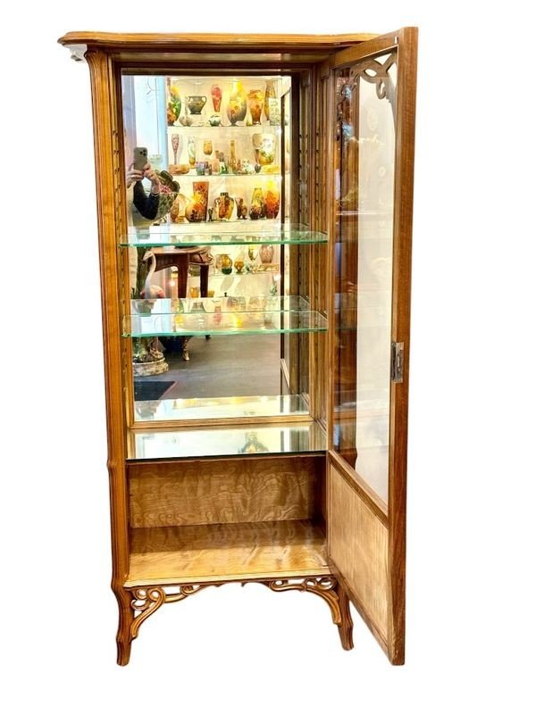 Emile Gallé Art Nouveau Display Case "clematis"-photo-7