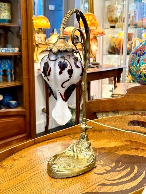 Muller Brothers Lunéville Art Nouveau Lamp "heart Of Mary"-photo-7