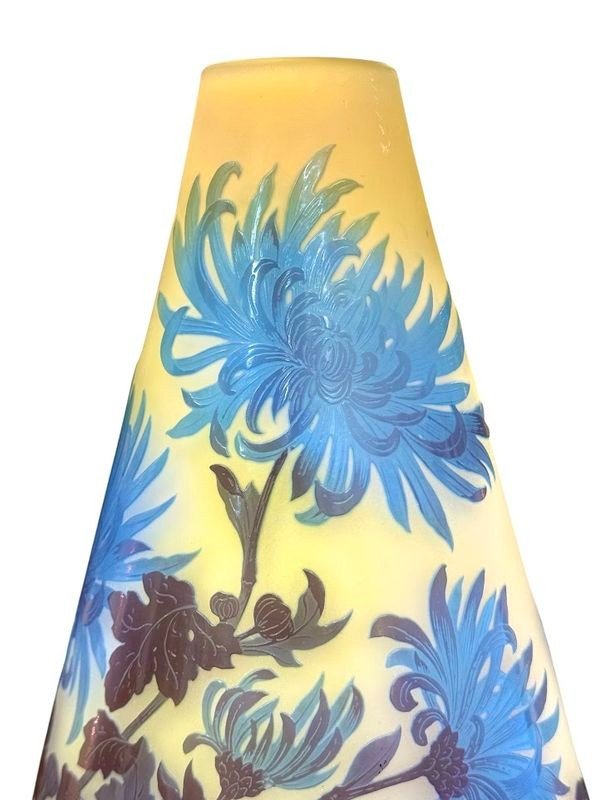 Emile Gallé Art Nouveau Vase "tokyo Chrysanthemums"-photo-2