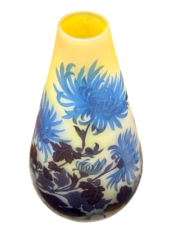Emile Gallé Art Nouveau Vase "tokyo Chrysanthemums"-photo-3
