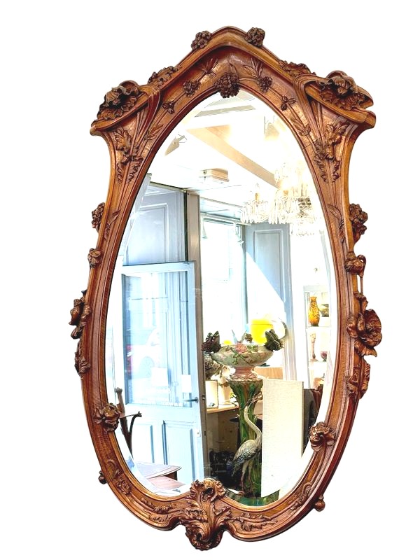 Miroir Art Nouveau  "Aux Pavots"