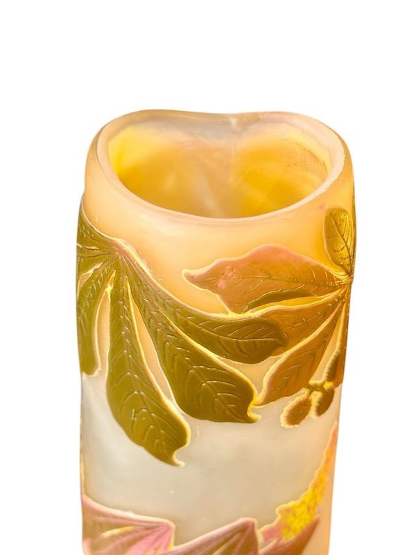 Emile Gallé Grand Vase Art Nouveau "Feuilles de Marronnier"-photo-4