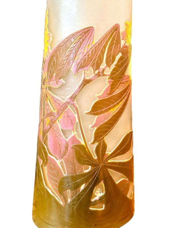 Emile Gallé Grand Vase Art Nouveau "Feuilles de Marronnier"-photo-1