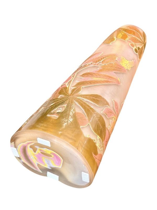Emile Gallé Grand Vase Art Nouveau "Feuilles de Marronnier"-photo-5