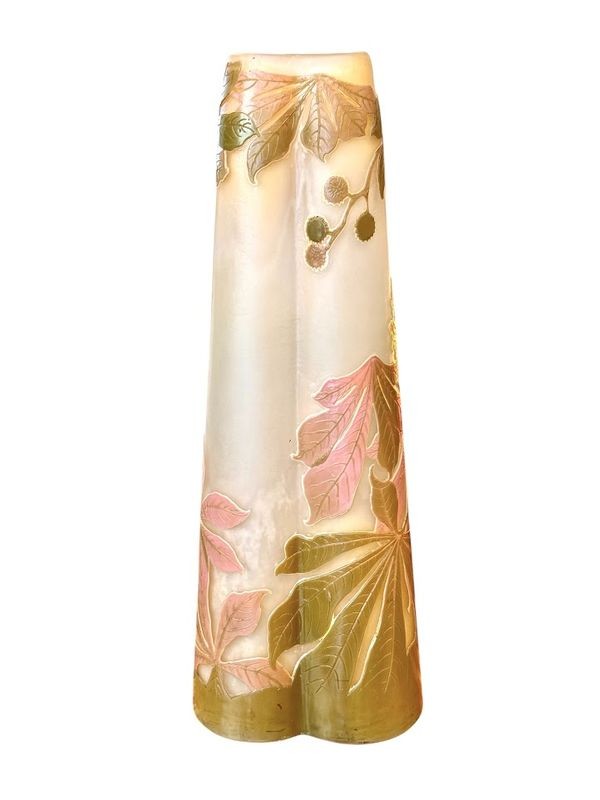 Emile Gallé Grand Vase Art Nouveau "Feuilles de Marronnier"-photo-6
