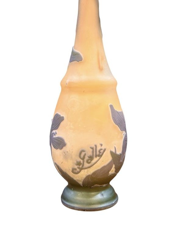 Emile Gallé Vase Soliflore Art Nouveau "Clématites"-photo-2