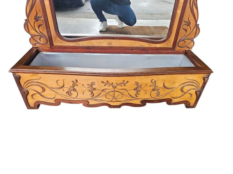 Art Nouveau Console From The Nancy School "hydrangeas"-photo-2