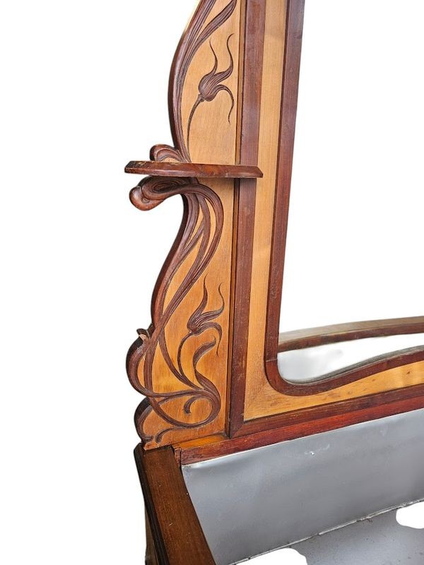 Art Nouveau Console From The Nancy School "hydrangeas"-photo-5