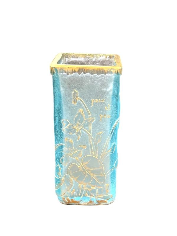 Daum Nancy Art Nouveau Talking Vase "peace And Little"-photo-4