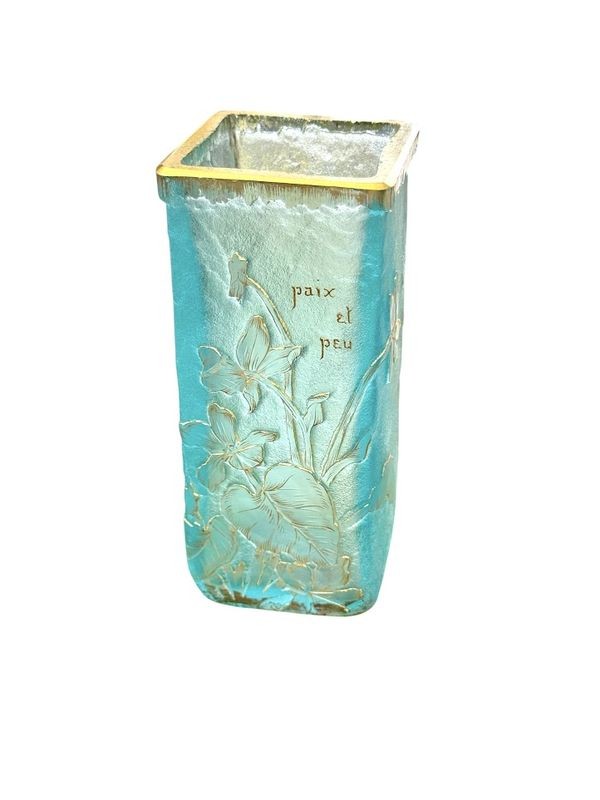 Daum Nancy Art Nouveau Talking Vase "peace And Little"-photo-5