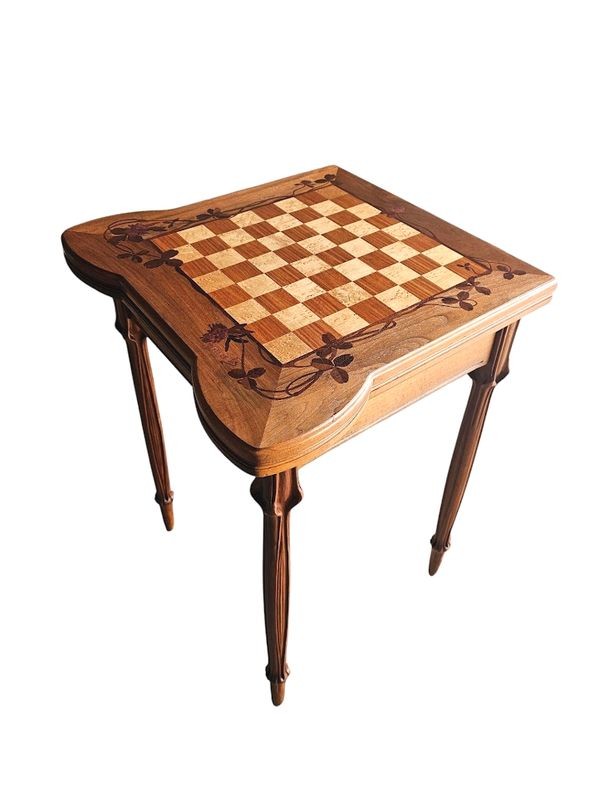 Louis Majorelle Table à Jeux  Art Nouveau "Aux Trèfles"-photo-2