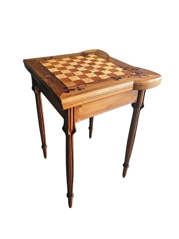 Louis Majorelle Table à Jeux  Art Nouveau "Aux Trèfles"-photo-2
