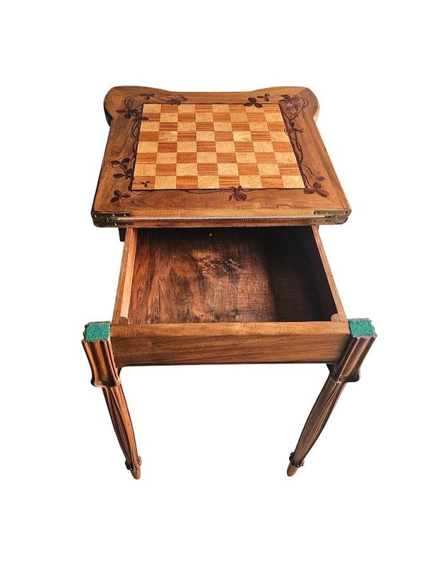 Louis Majorelle Table à Jeux  Art Nouveau "Aux Trèfles"-photo-3