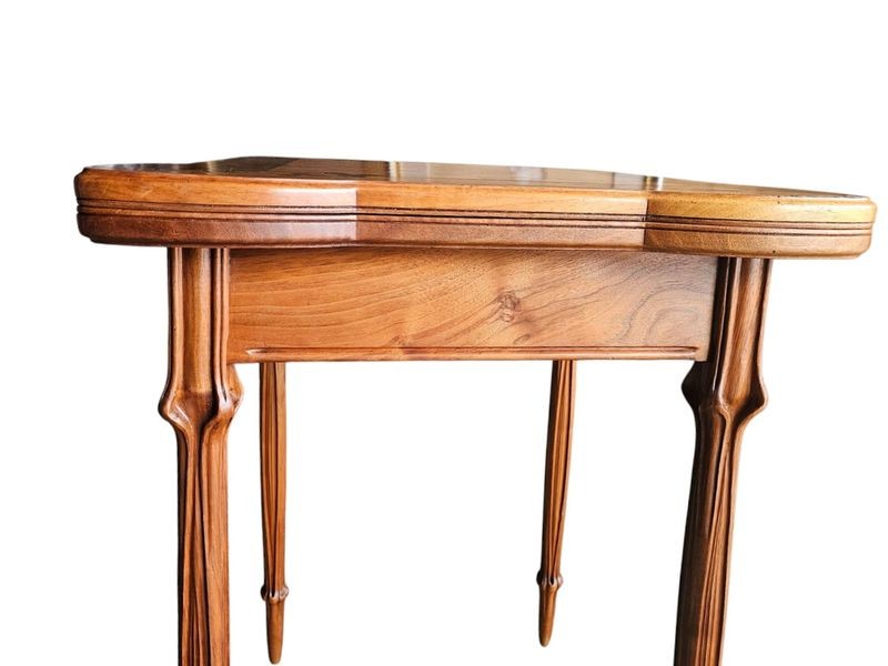 Louis Majorelle Table à Jeux  Art Nouveau "Aux Trèfles"-photo-8