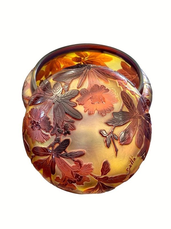 Bonbonnière Gallé Art Nouveau "Bignone Rouge"-photo-1