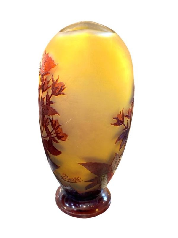 Emile Gallé Art Nouveau Vase "japanese Cherry Tree"-photo-4