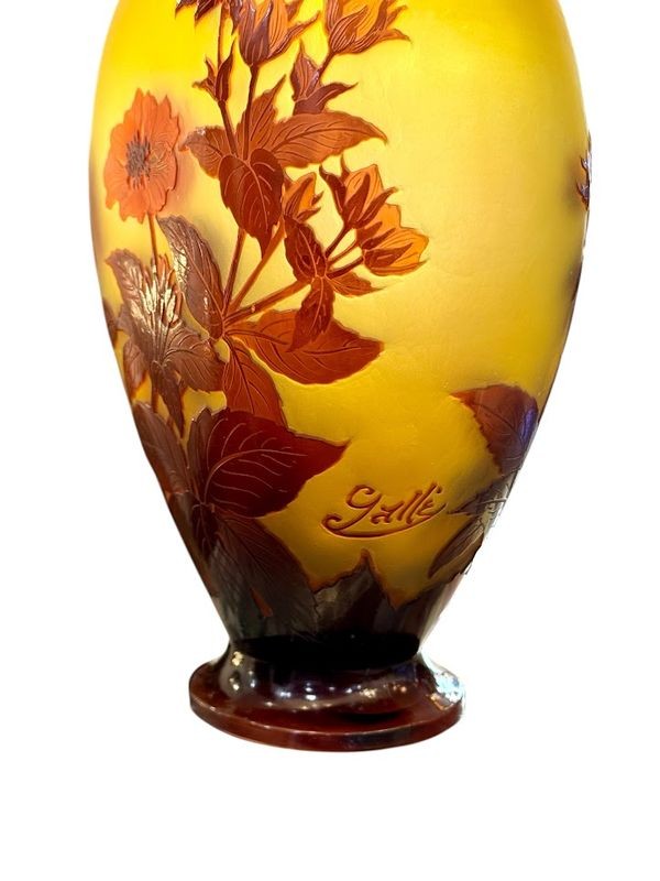 Emile Gallé Art Nouveau Vase "japanese Cherry Tree"-photo-1