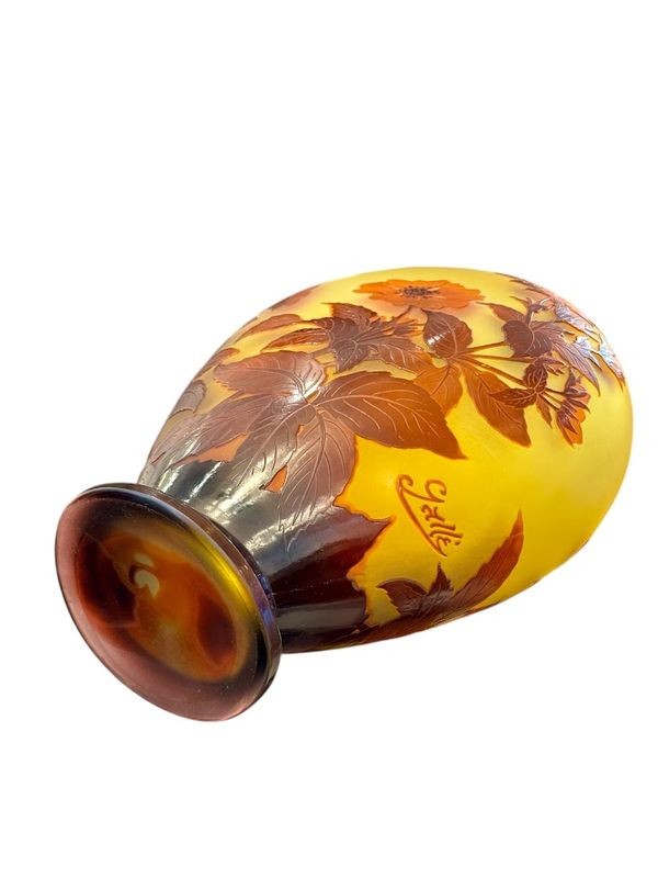 Emile Gallé Art Nouveau Vase "japanese Cherry Tree"-photo-3