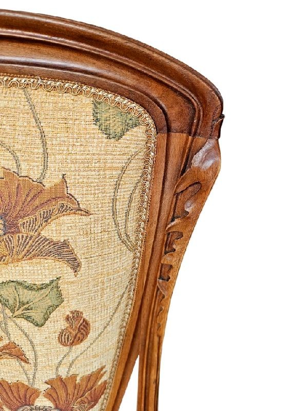 Louis Majorelle Paire de Chaises Art Nouveau "Chicorée"-photo-2