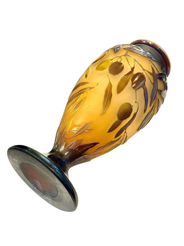 Gallé Art Nouveau Vase "with Olives"-photo-1