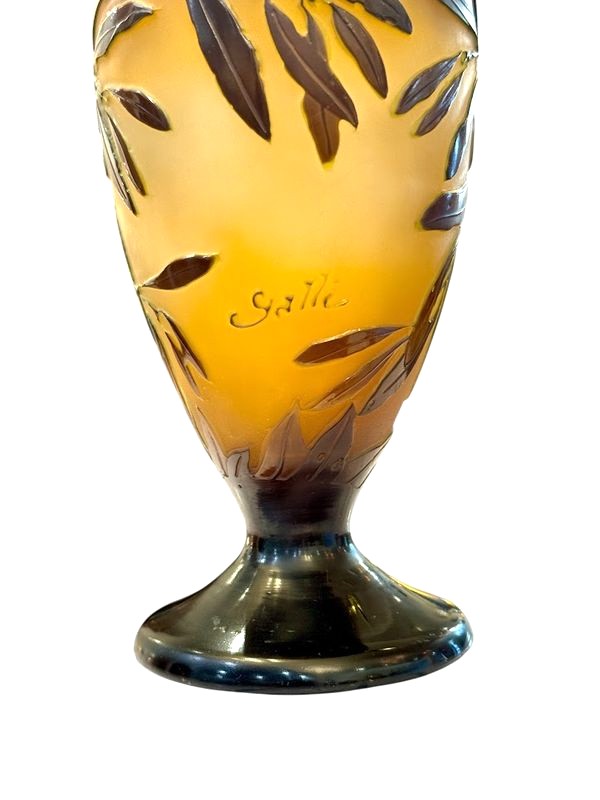 Gallé Art Nouveau Vase "with Olives"-photo-2